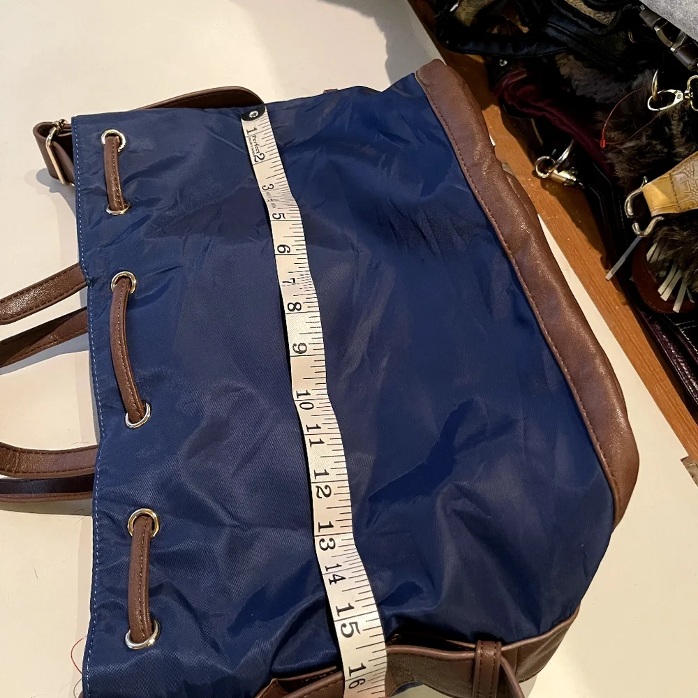 Authentic imported nylon bag blue and brown - Picture 10 of 15